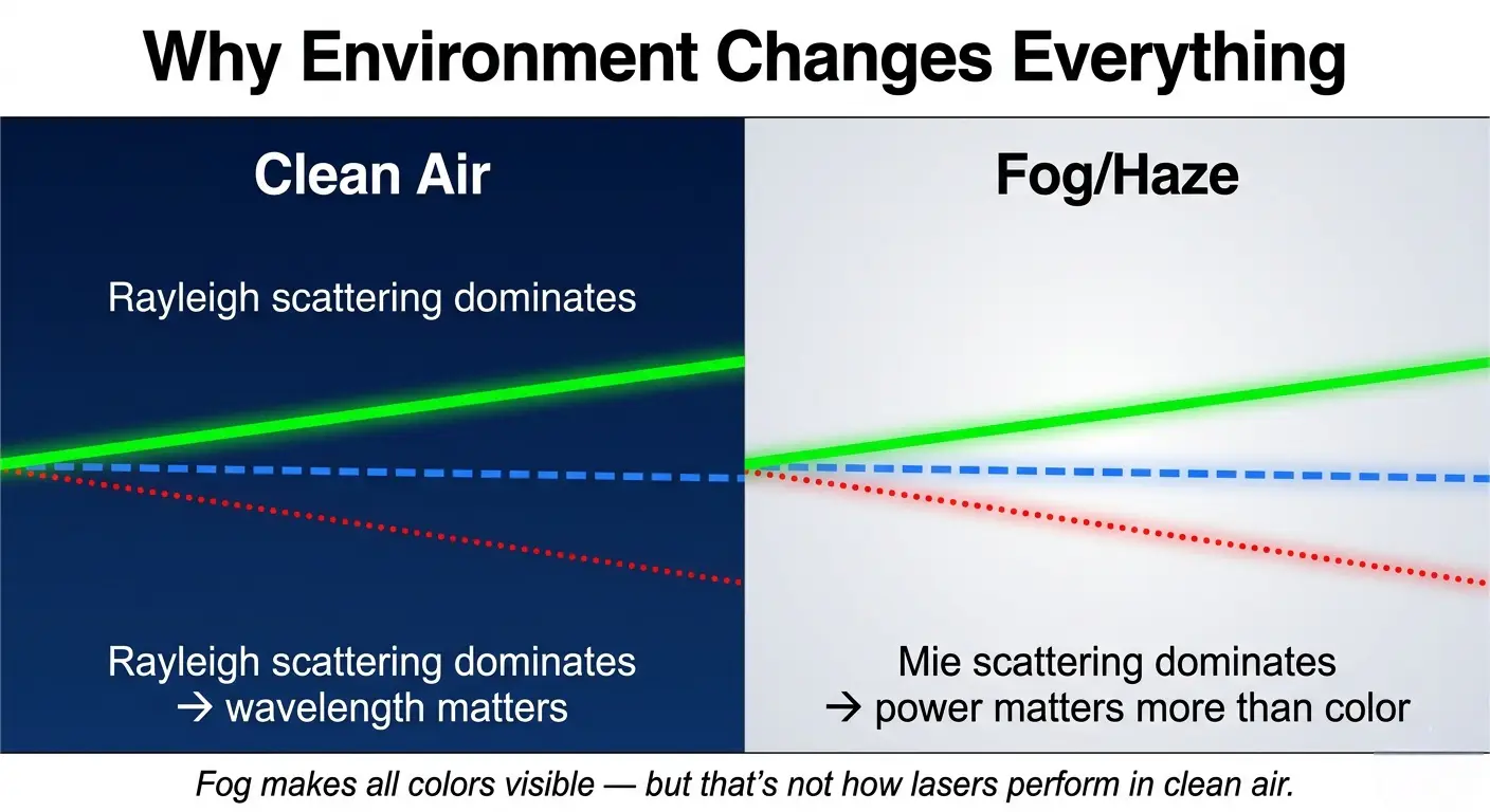 Green vs. Blue vs. Red Laser: How Physics Changes Beam Visibility image 1