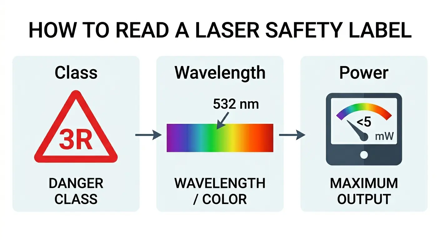 How to Read a Laser Safety Label: Class, Wavelength & Power image 1