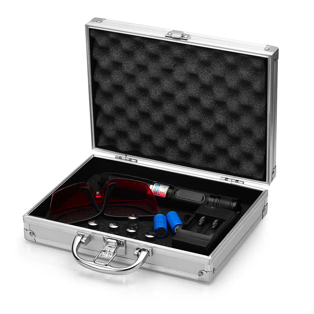 High Power Blue Laser Pointer 1200mw 450nm Adjustable Focus, SKU B014, 1200mw power, 450nm Blue laser wavelength, Black color, product thumbnail 10