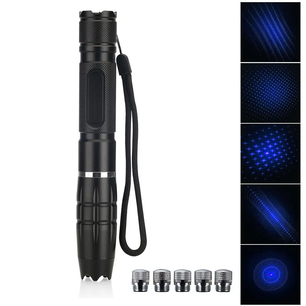 High Power Blue Laser Pointer 1200mw 450nm Adjustable Focus, SKU B014, 1200mw power, 450nm Blue laser wavelength, Black color, product thumbnail 11