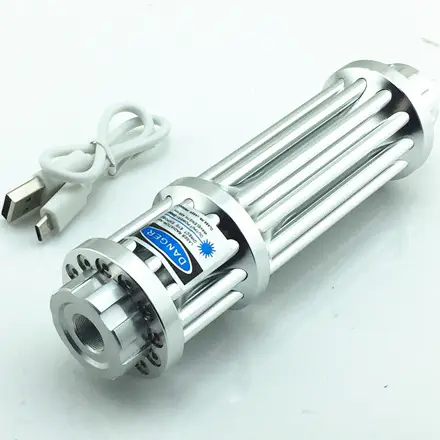 Laser Pointer  1600mW Blue 16340 Compact & 18650 Extended, SKU B017, 1600mw power, 450nm blue laser wavelength, black / silver color, product thumbnail 9